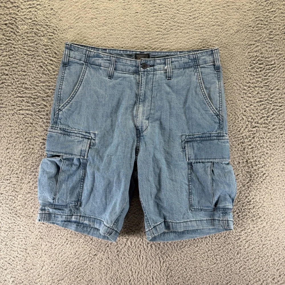 Levi's Shorts Mens 34 Blue Cotton Denim Cargo Carrier Summer Workwear Utility
